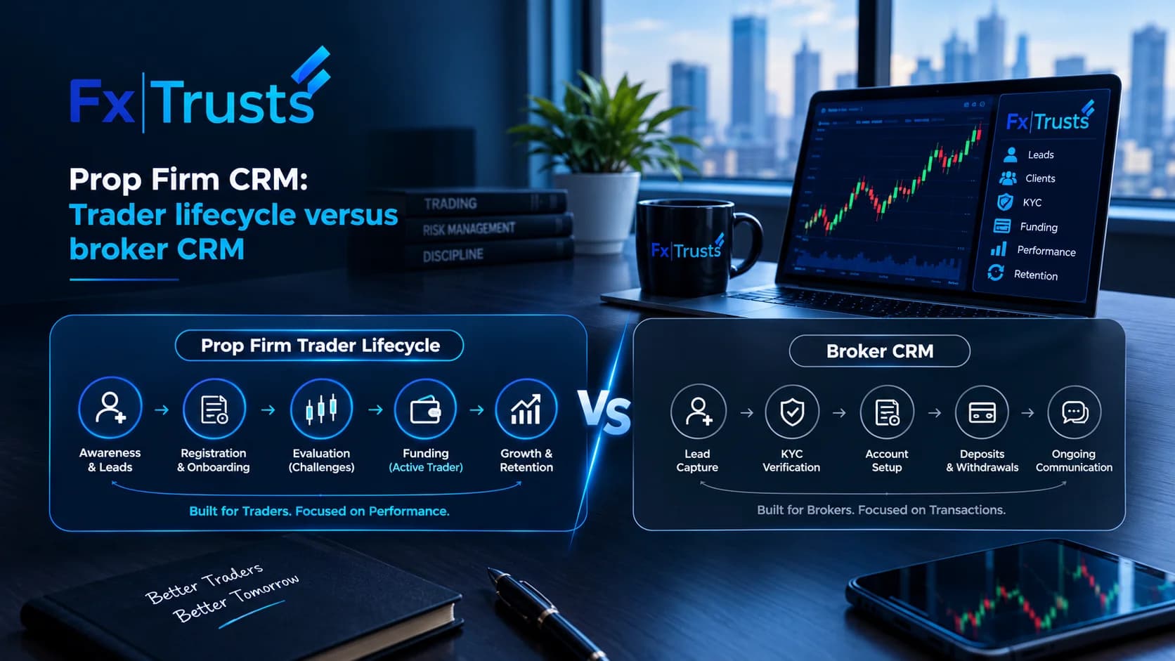 Prop firm crm: trader lifecycle versus broker crm | FxTrusts